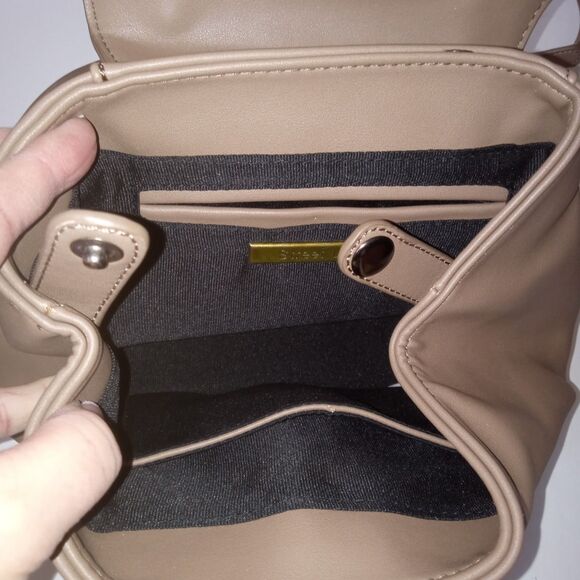 Street Level Dark Taupe Faux Leather Small Backpack Handbag Purse - Picture 6 of 6